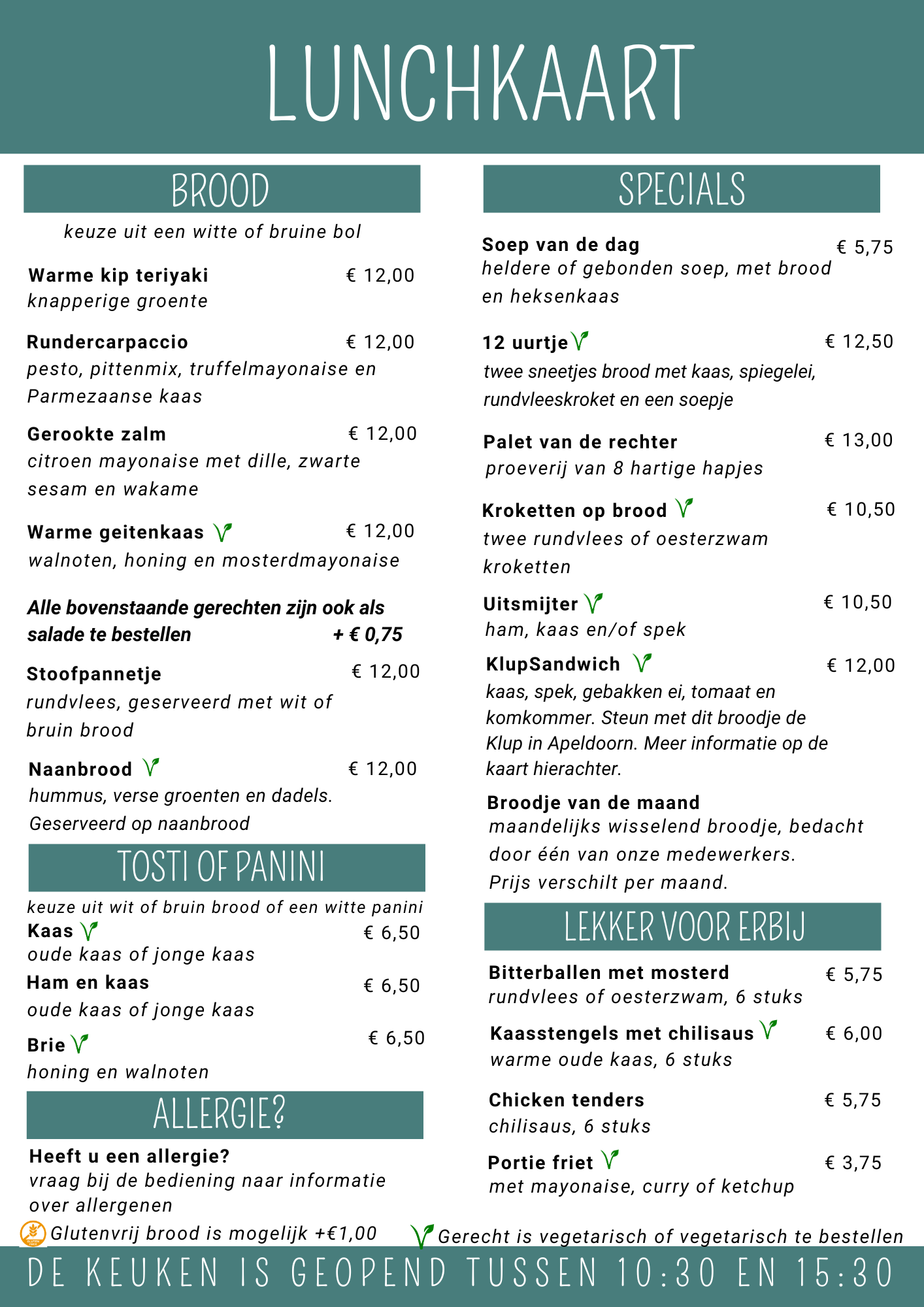 Lunchkaart herfst/winter 2025/2026