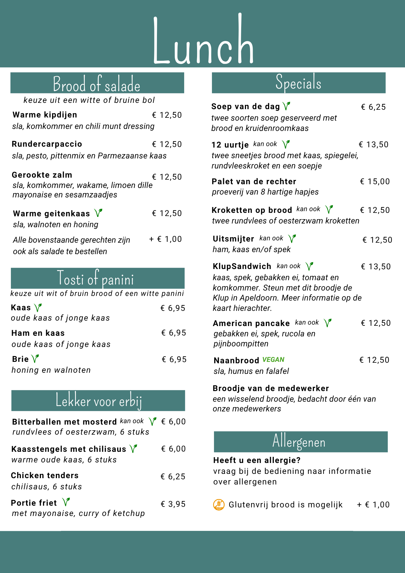 Lunch Lente/zomer 2026