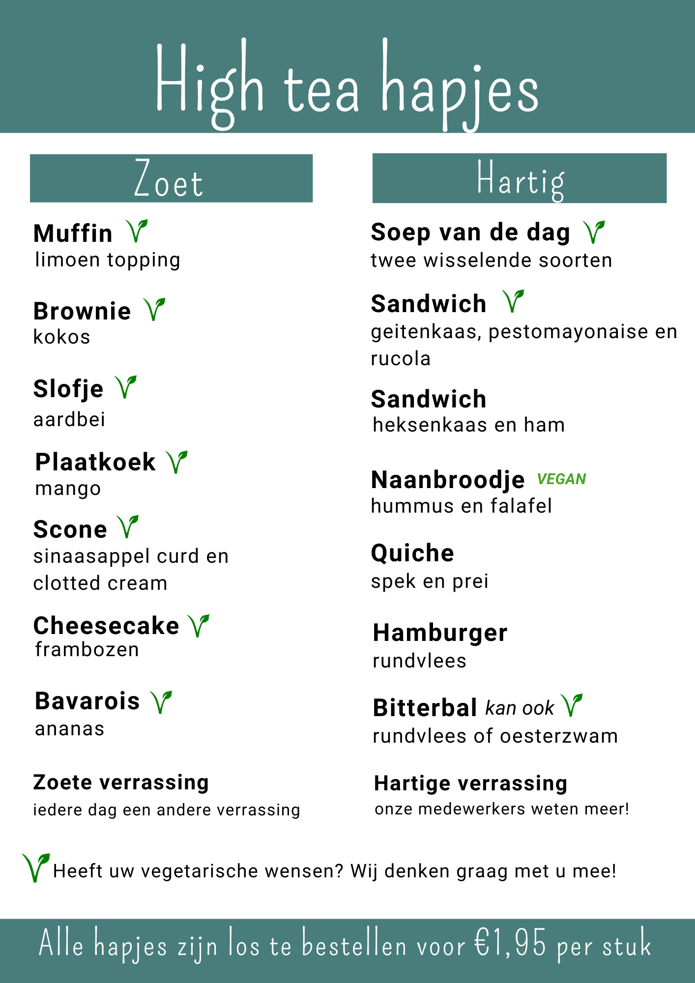 High Tea hapjes lente/zomer 2026