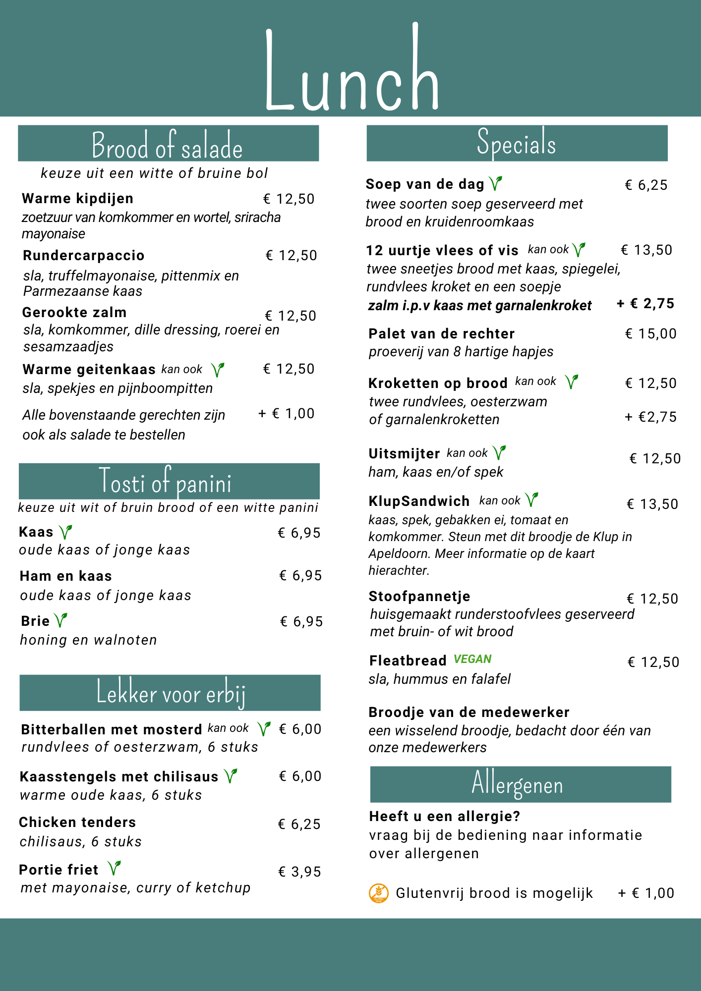 Lunch herfst/winter 2026-2027 Lunch herfst/winter 2026-2027